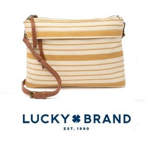 Lucky Brand Leather Dori Crossbody Woven Handbag